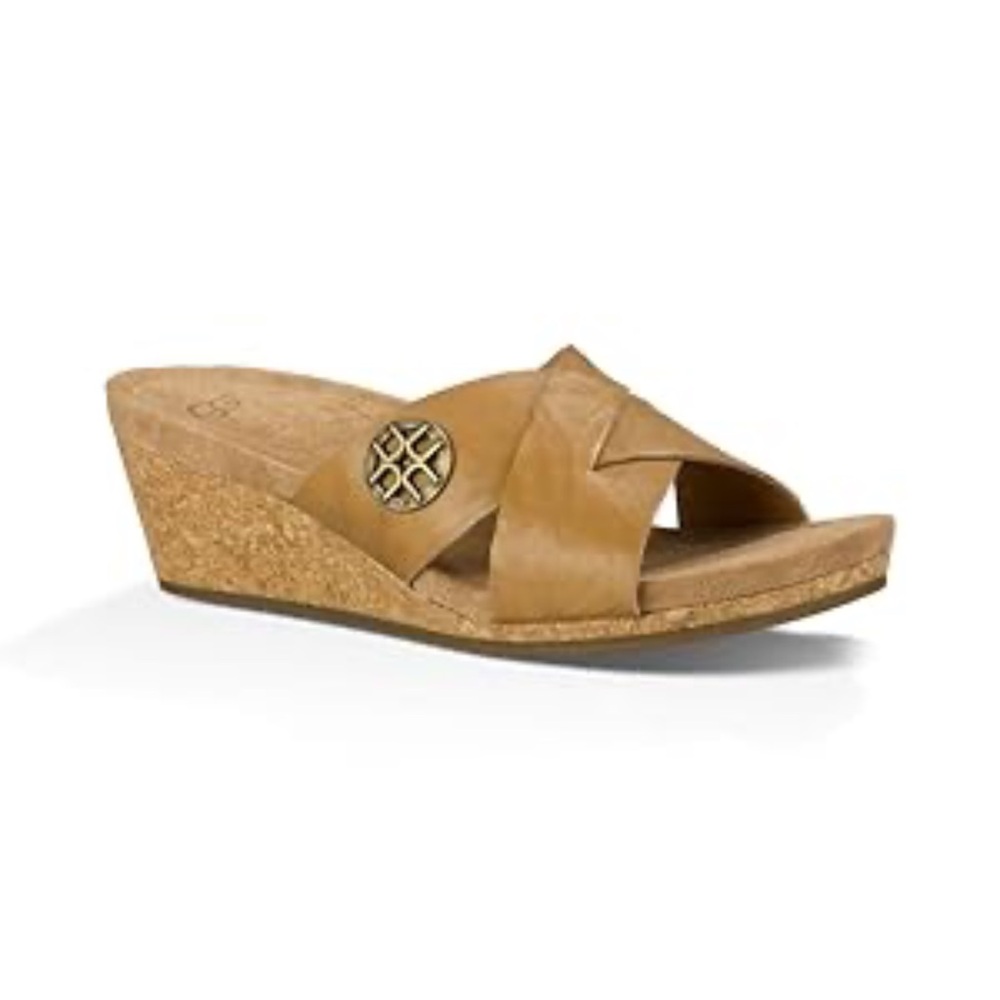 UGG Lyra ‎ Women's Tan Wedge Sandals